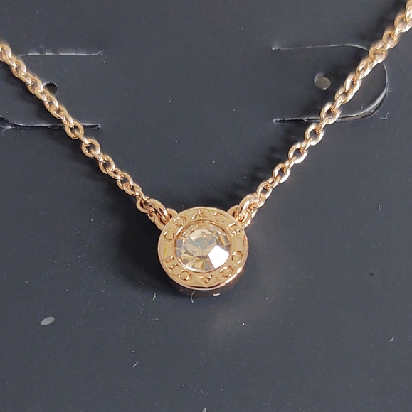 COACH ~ Signature Engraved Solitaire Pendant Necklace - Picture 4 of 4